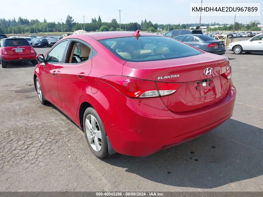 2013 Hyundai Elantra Gls VIN: KMHDH4AE2DU967859 Lot: 40043286