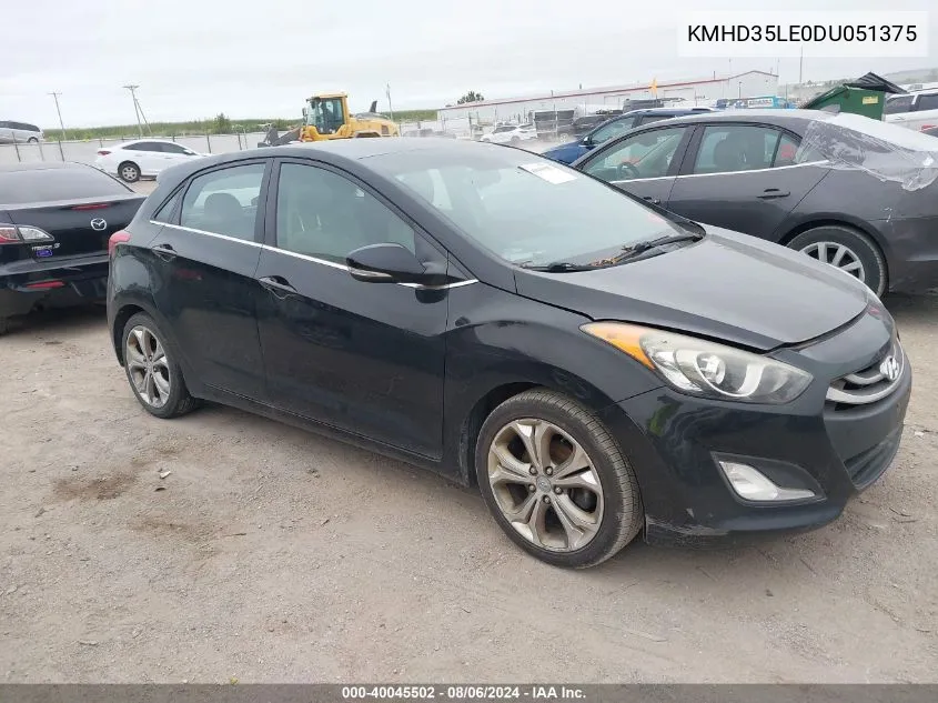 2013 Hyundai Elantra Gt VIN: KMHD35LE0DU051375 Lot: 40045502