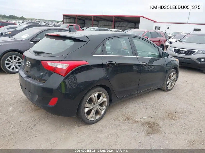 2013 Hyundai Elantra Gt VIN: KMHD35LE0DU051375 Lot: 40045502