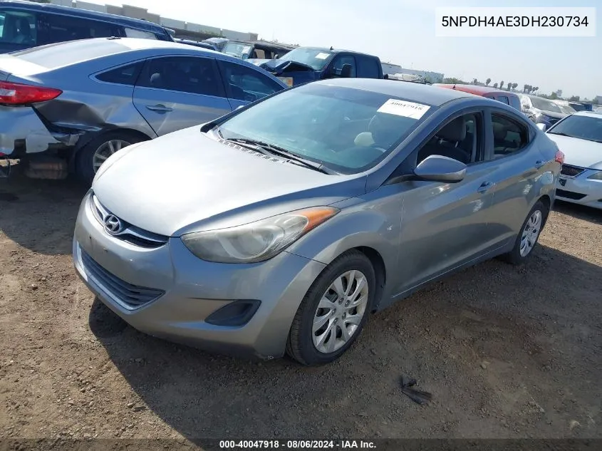 5NPDH4AE3DH230734 2013 Hyundai Elantra Gls