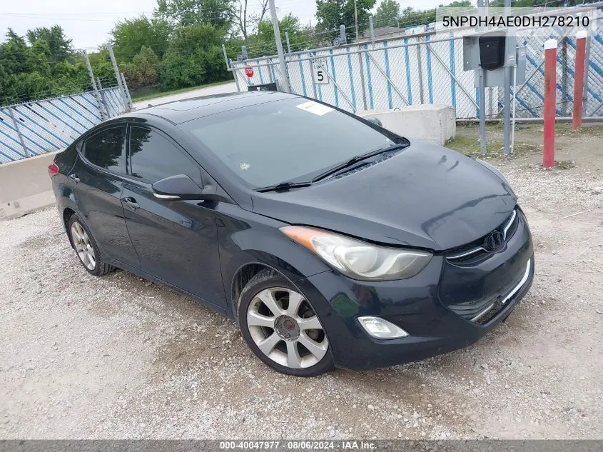 2013 Hyundai Elantra Limited VIN: 5NPDH4AE0DH278210 Lot: 40047977