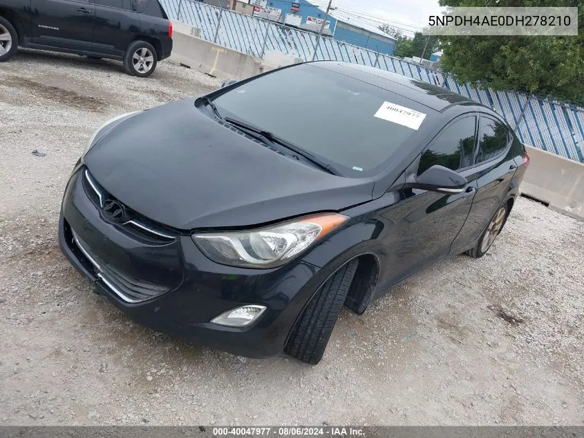 2013 Hyundai Elantra Limited VIN: 5NPDH4AE0DH278210 Lot: 40047977