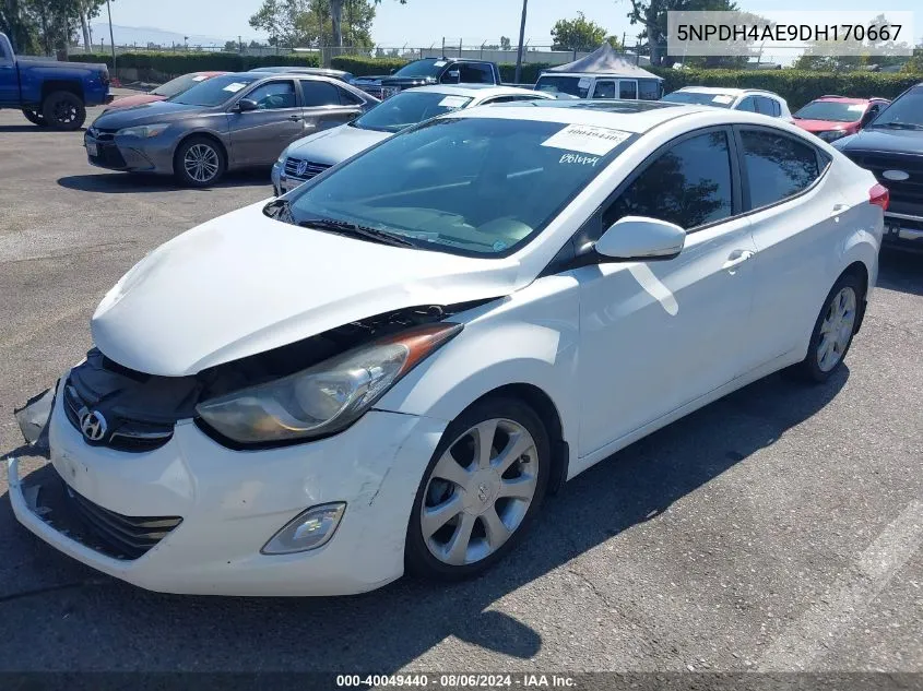 2013 Hyundai Elantra Limited VIN: 5NPDH4AE9DH170667 Lot: 40049440