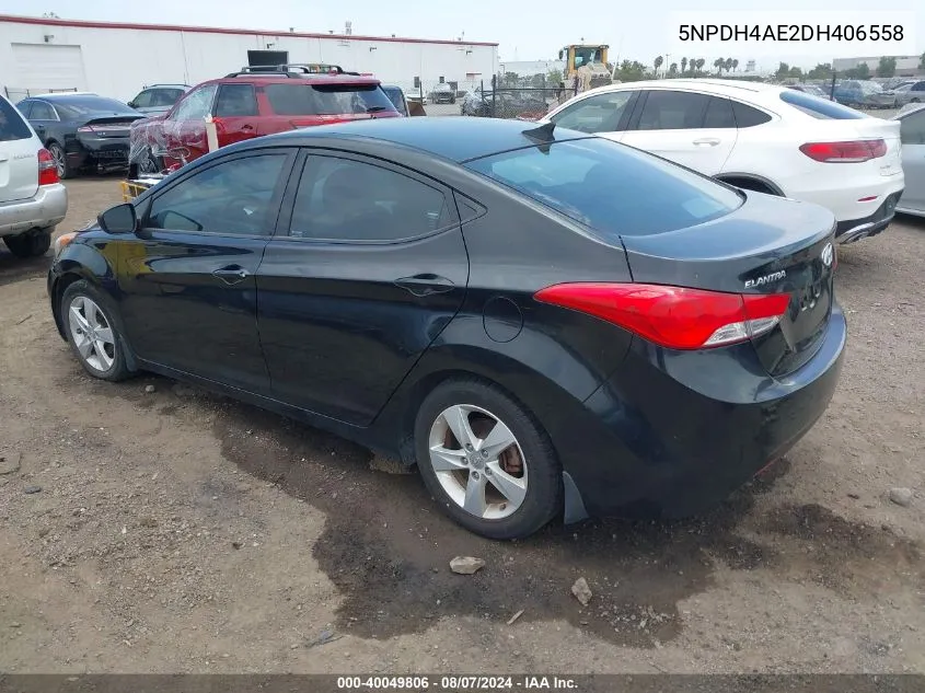 2013 Hyundai Elantra Gls VIN: 5NPDH4AE2DH406558 Lot: 40049806