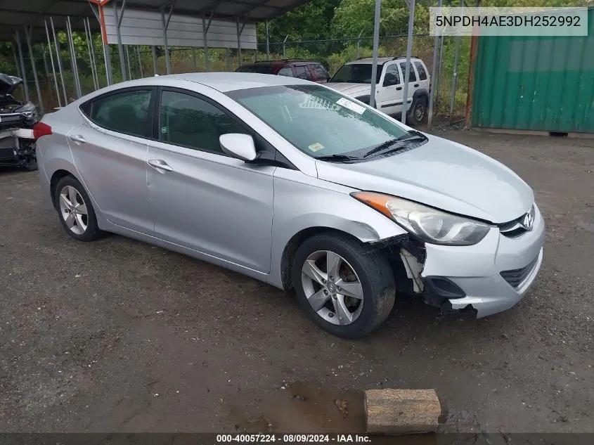 2013 Hyundai Elantra Gls VIN: 5NPDH4AE3DH252992 Lot: 40057224