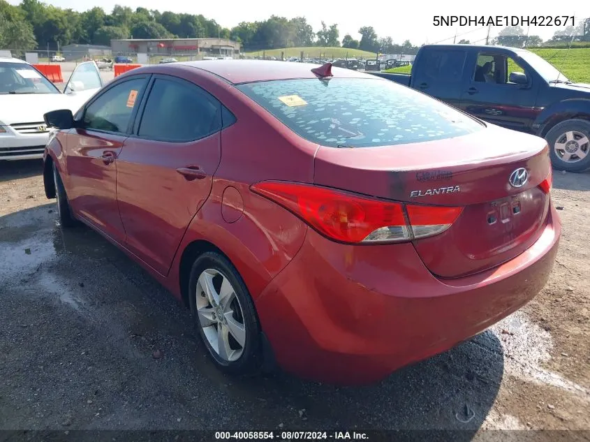 5NPDH4AE1DH422671 2013 Hyundai Elantra Gls