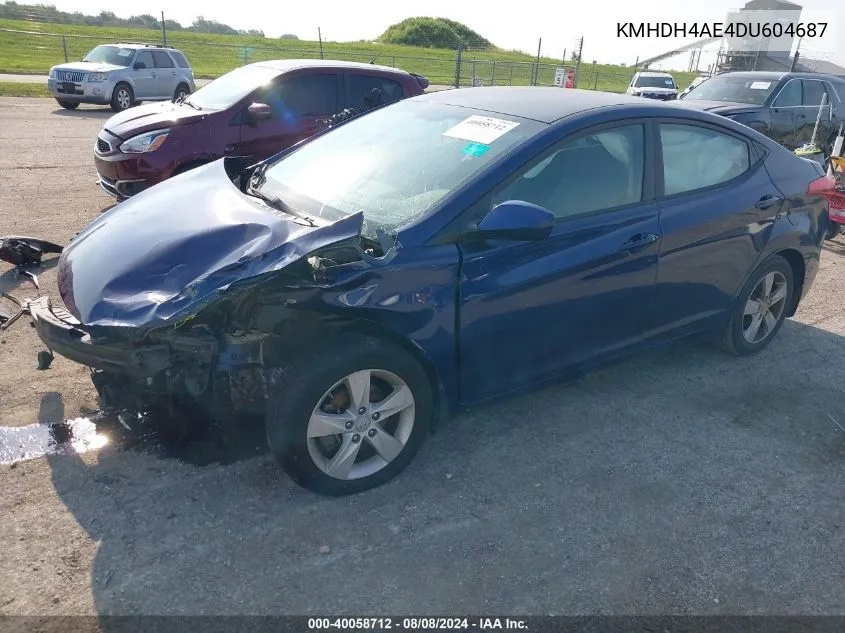 2013 Hyundai Elantra Gls VIN: KMHDH4AE4DU604687 Lot: 40058712