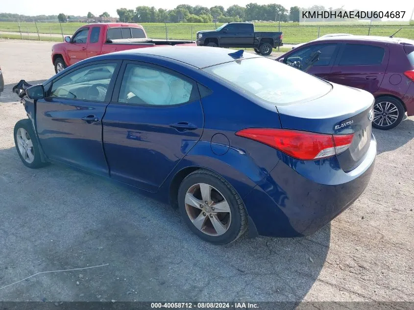 2013 Hyundai Elantra Gls VIN: KMHDH4AE4DU604687 Lot: 40058712