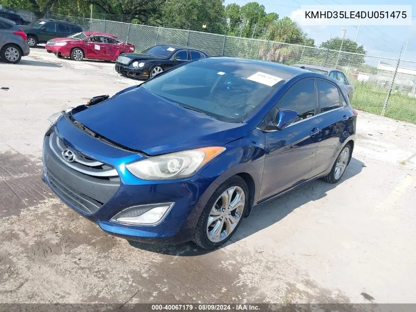 2013 Hyundai Elantra Gt VIN: KMHD35LE4DU051475 Lot: 40067179