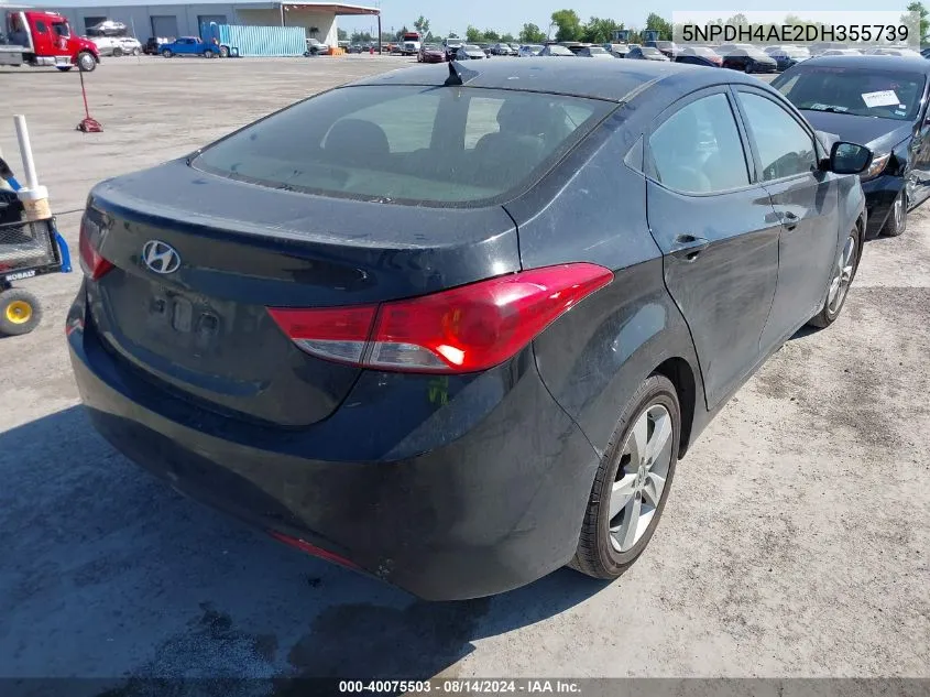 2013 Hyundai Elantra Gls VIN: 5NPDH4AE2DH355739 Lot: 40075503