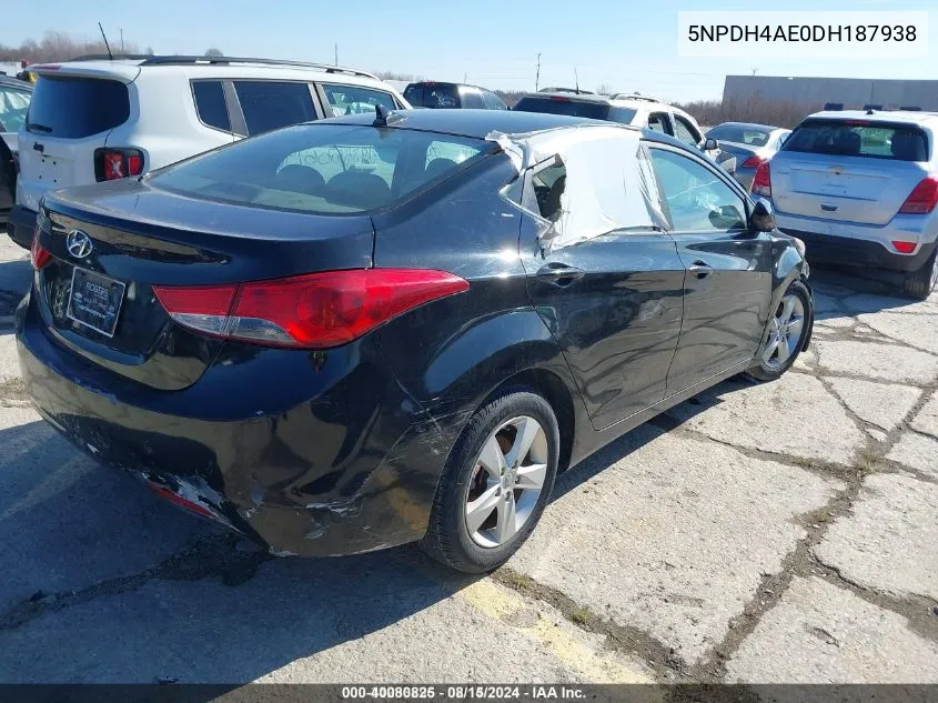 5NPDH4AE0DH187938 2013 Hyundai Elantra Gls