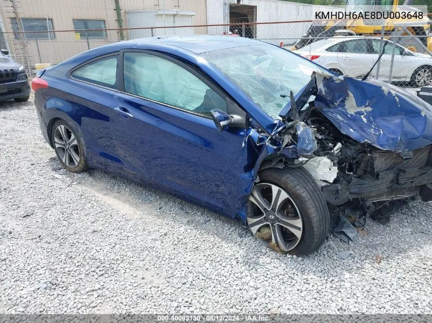 KMHDH6AE8DU003648 2013 Hyundai Elantra Se