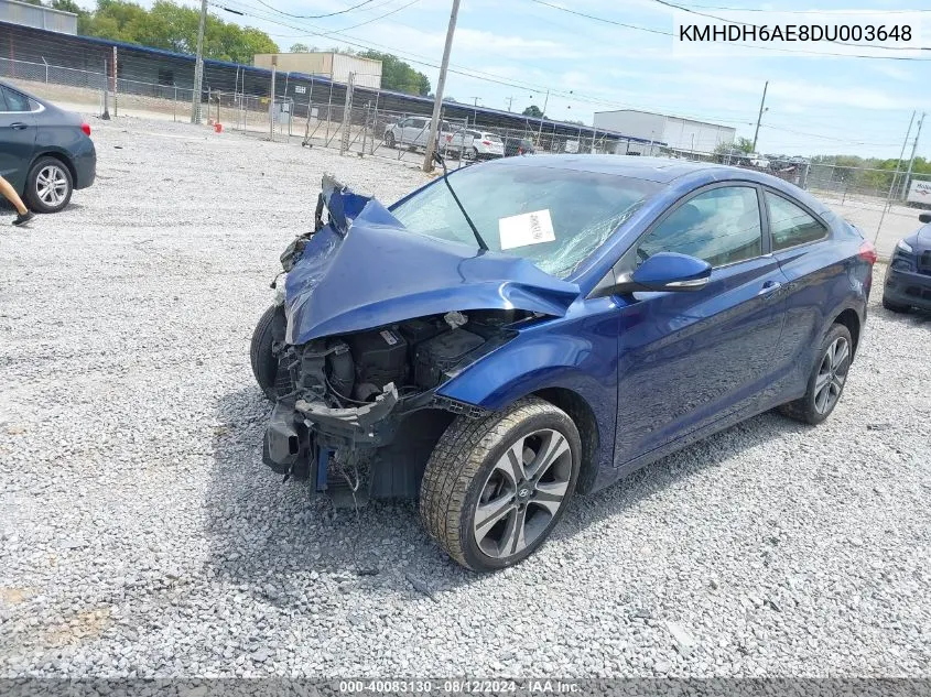 2013 Hyundai Elantra Se VIN: KMHDH6AE8DU003648 Lot: 40083130