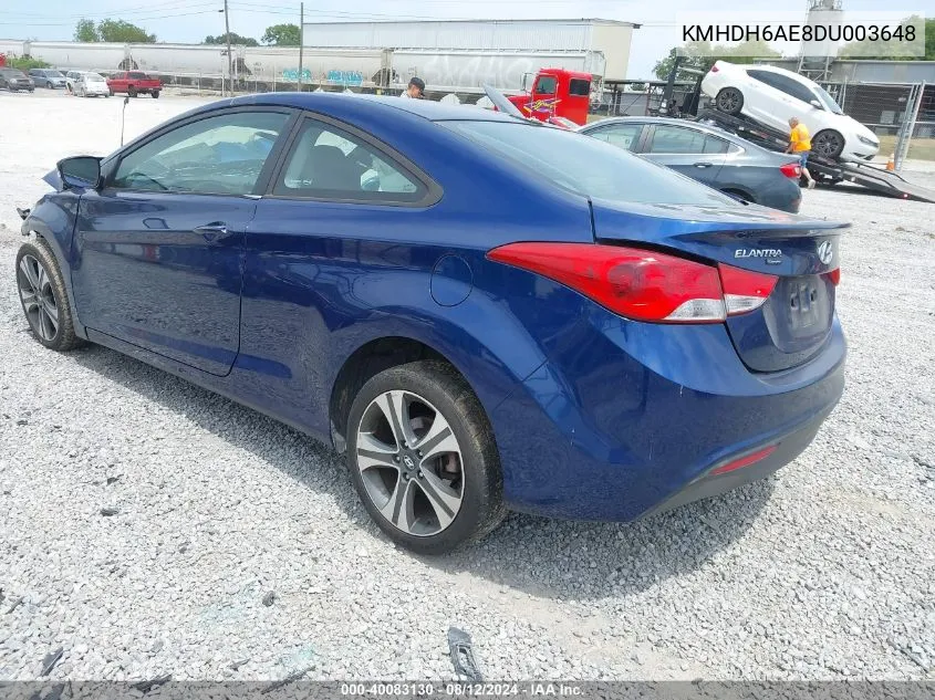 KMHDH6AE8DU003648 2013 Hyundai Elantra Se