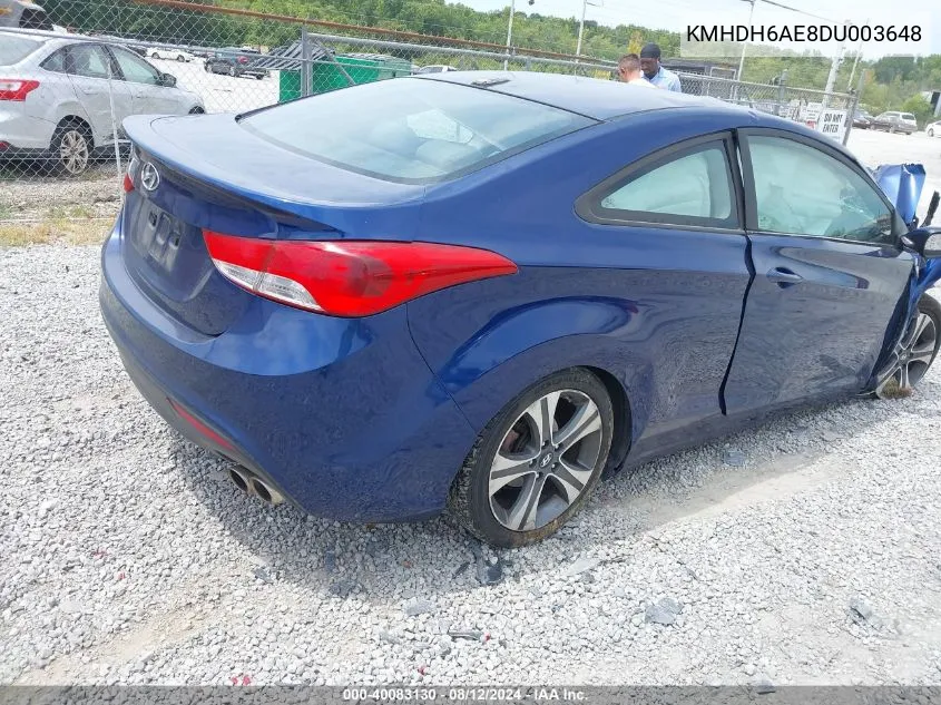 2013 Hyundai Elantra Se VIN: KMHDH6AE8DU003648 Lot: 40083130