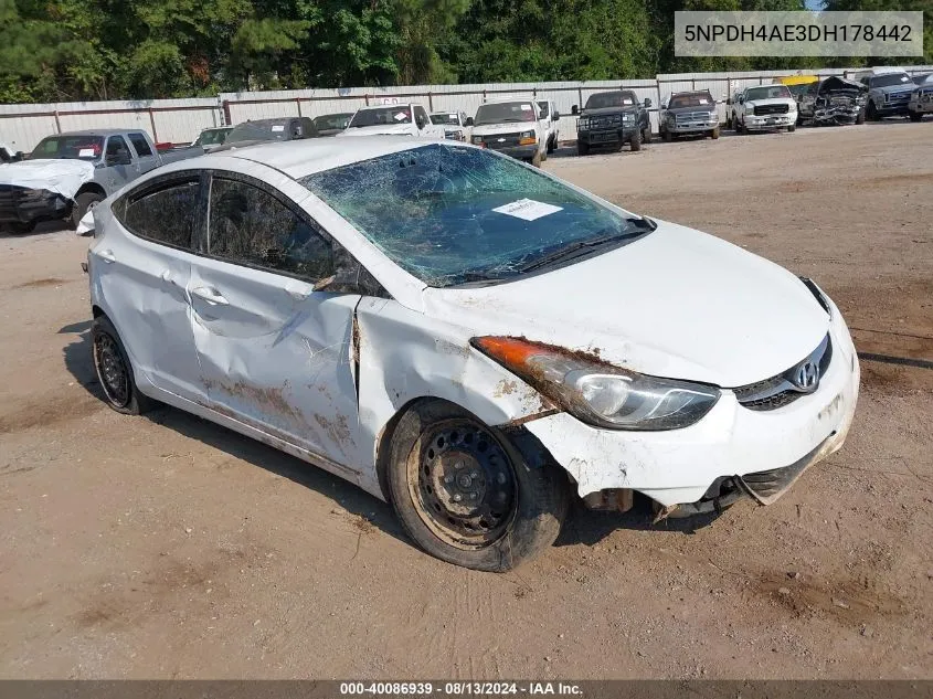 5NPDH4AE3DH178442 2013 Hyundai Elantra Gls