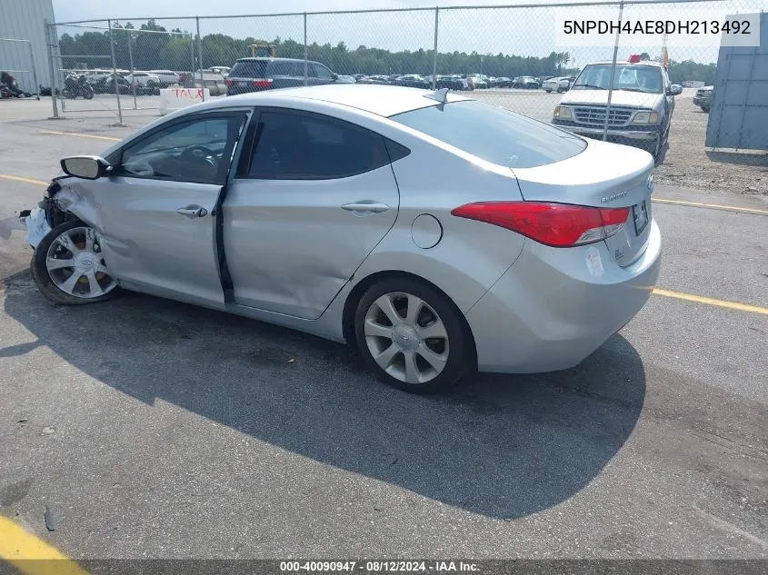 5NPDH4AE8DH213492 2013 Hyundai Elantra Limited