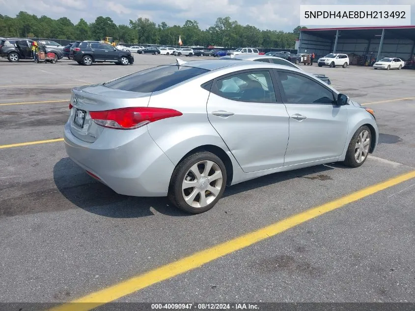 2013 Hyundai Elantra Limited VIN: 5NPDH4AE8DH213492 Lot: 40090947