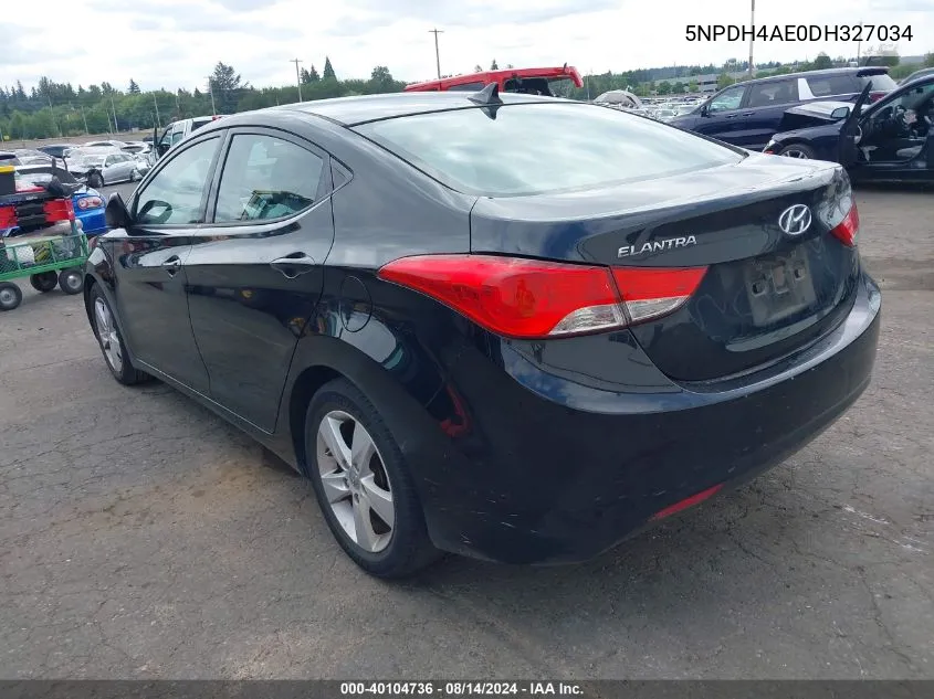 2013 Hyundai Elantra Gls VIN: 5NPDH4AE0DH327034 Lot: 40104736