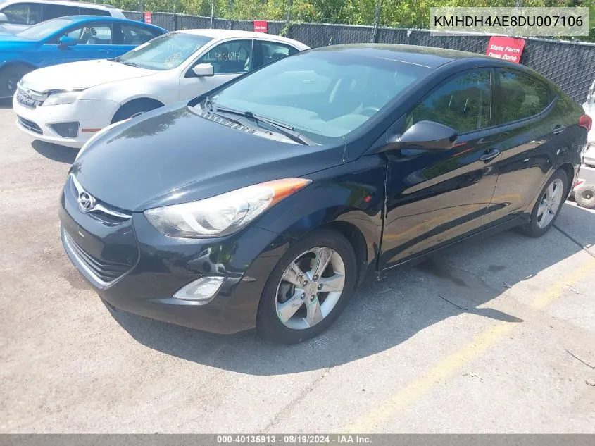 2013 Hyundai Elantra Gls VIN: KMHDH4AE8DU007106 Lot: 40135913