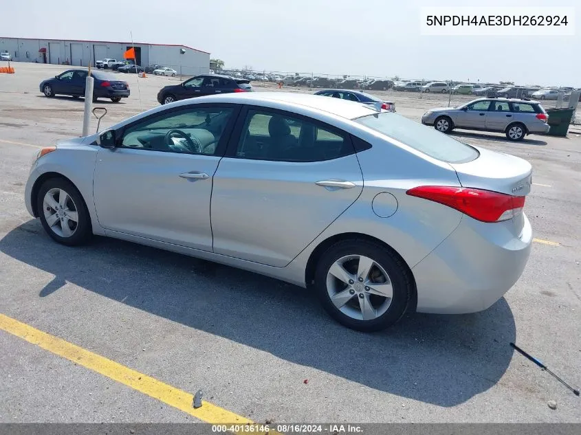 2013 Hyundai Elantra Gls VIN: 5NPDH4AE3DH262924 Lot: 40136146