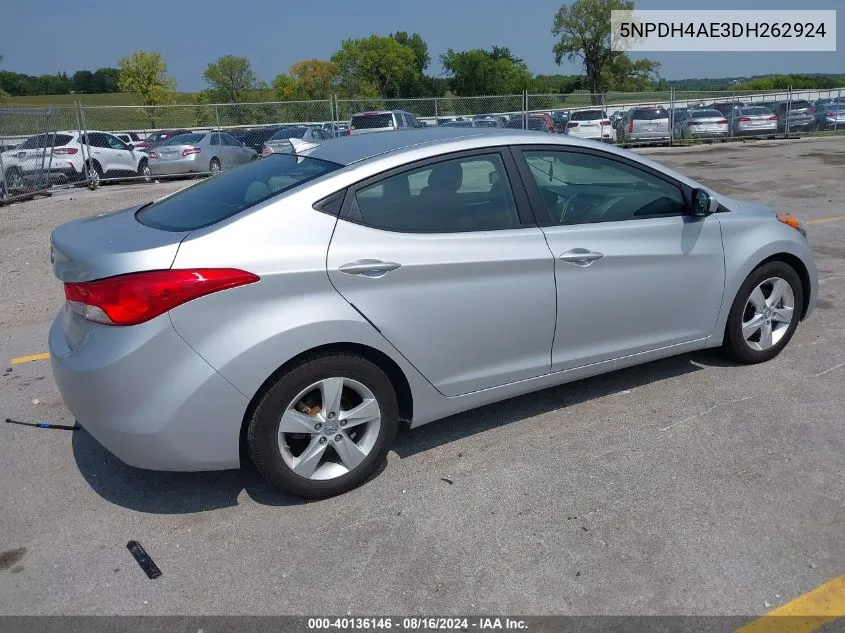 2013 Hyundai Elantra Gls VIN: 5NPDH4AE3DH262924 Lot: 40136146