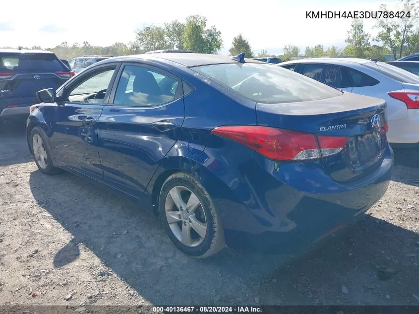 2013 Hyundai Elantra Gls/Limited VIN: KMHDH4AE3DU788424 Lot: 40136467