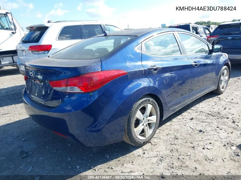 2013 Hyundai Elantra Gls/Limited VIN: KMHDH4AE3DU788424 Lot: 40136467