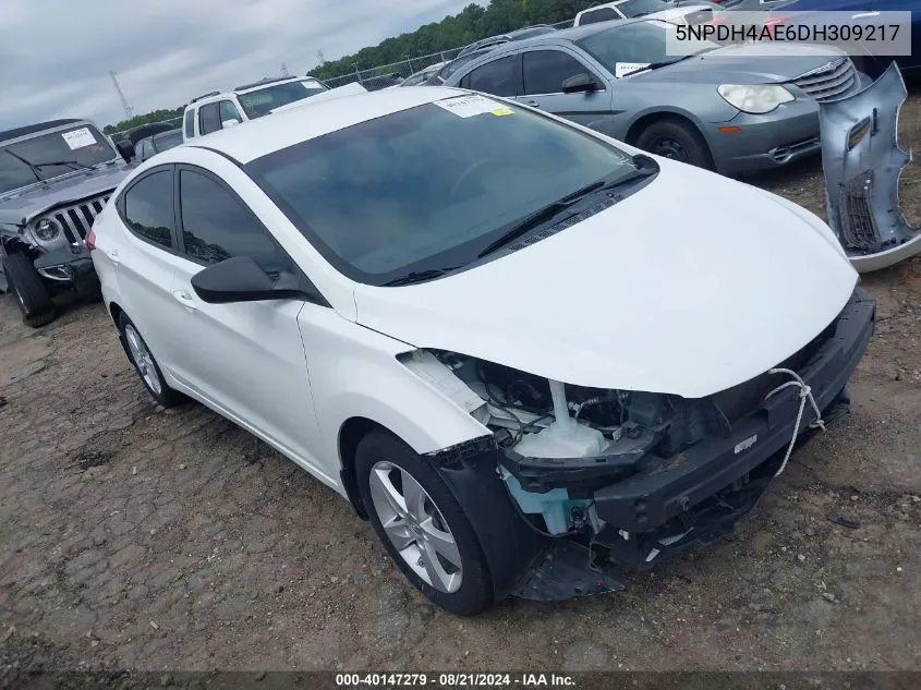 5NPDH4AE6DH309217 2013 Hyundai Elantra Gls