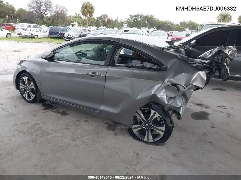 2013 Hyundai Elantra Se VIN: KMHDH6AE7DU006332 Lot: 40149515