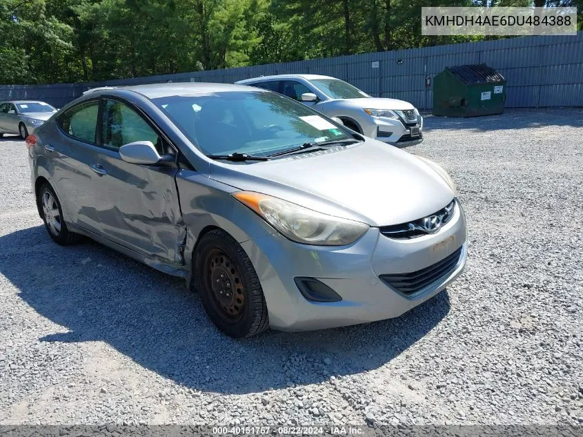 2013 Hyundai Elantra Gls VIN: KMHDH4AE6DU484388 Lot: 40151757