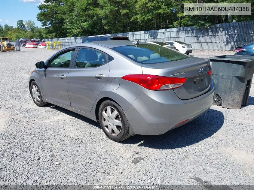 2013 Hyundai Elantra Gls VIN: KMHDH4AE6DU484388 Lot: 40151757