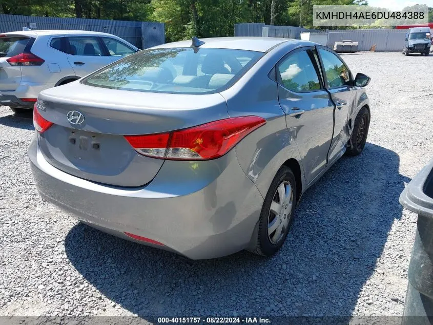 2013 Hyundai Elantra Gls VIN: KMHDH4AE6DU484388 Lot: 40151757