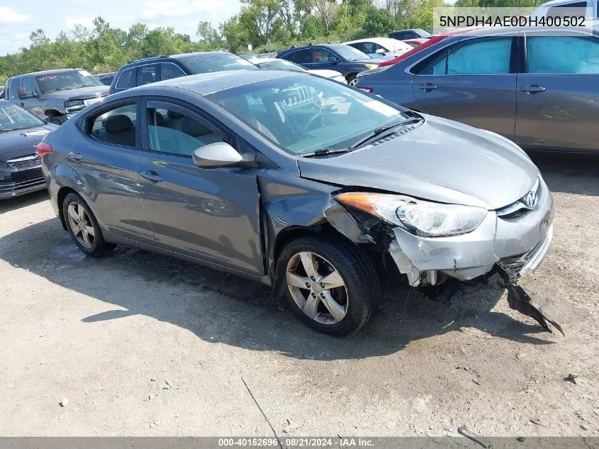 5NPDH4AE0DH400502 2013 Hyundai Elantra Gls