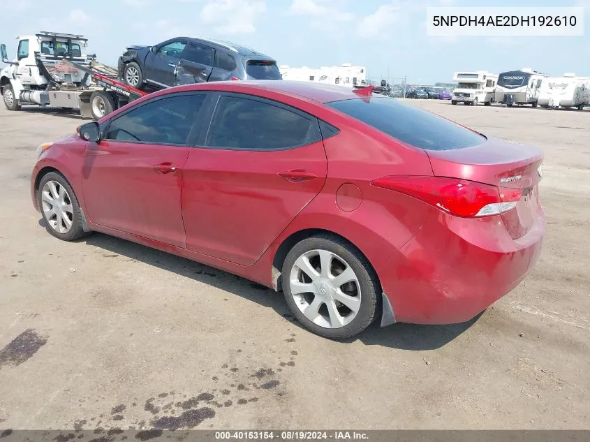 5NPDH4AE2DH192610 2013 Hyundai Elantra Limited