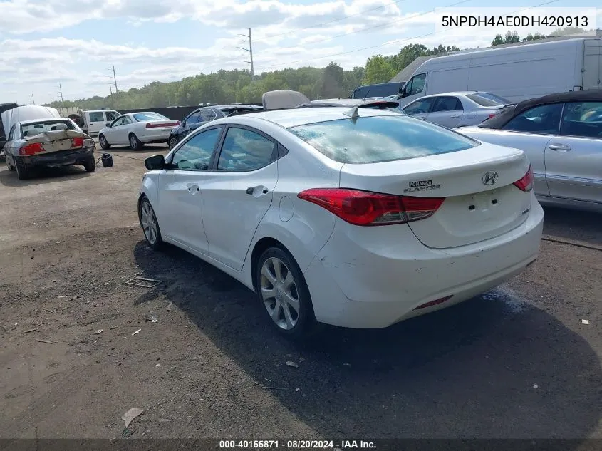 5NPDH4AE0DH420913 2013 Hyundai Elantra Limited