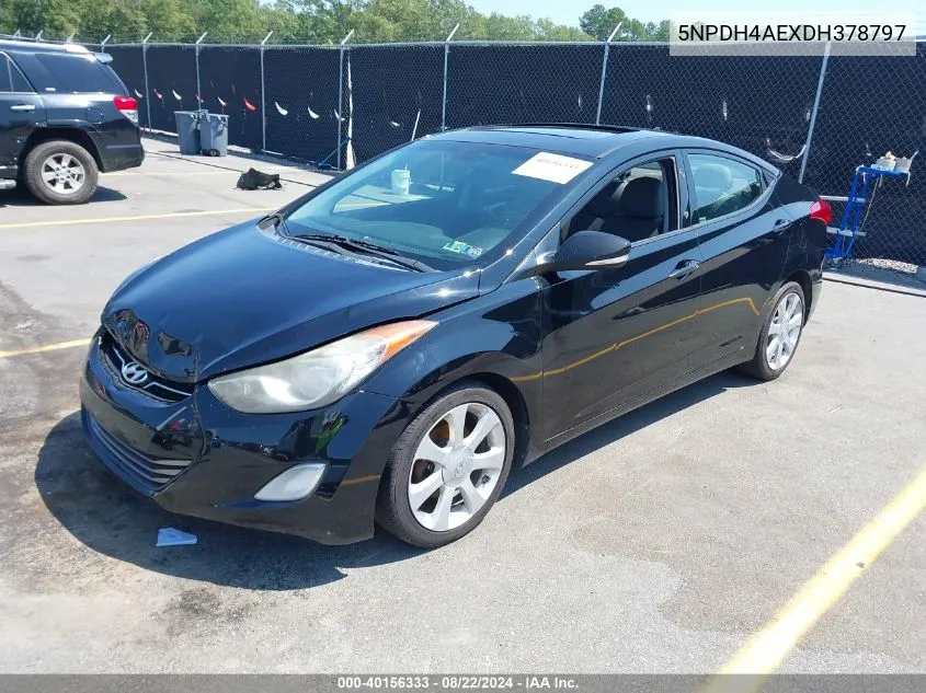 2013 Hyundai Elantra Limited VIN: 5NPDH4AEXDH378797 Lot: 40156333