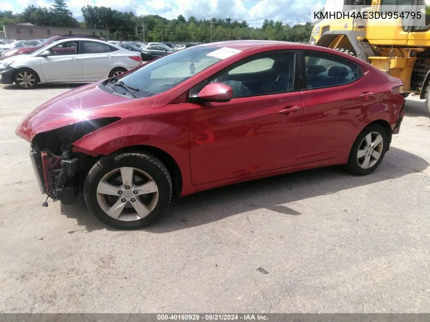 2013 Hyundai Elantra Gls/Limited VIN: KMHDH4AE3DU954795 Lot: 40160929