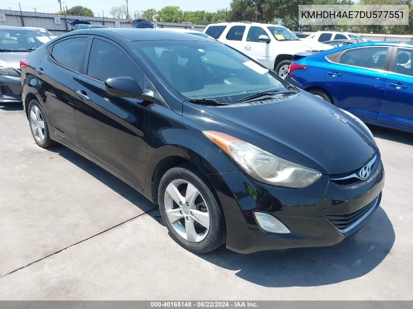 2013 Hyundai Elantra Gls VIN: KMHDH4AE7DU577551 Lot: 40165148