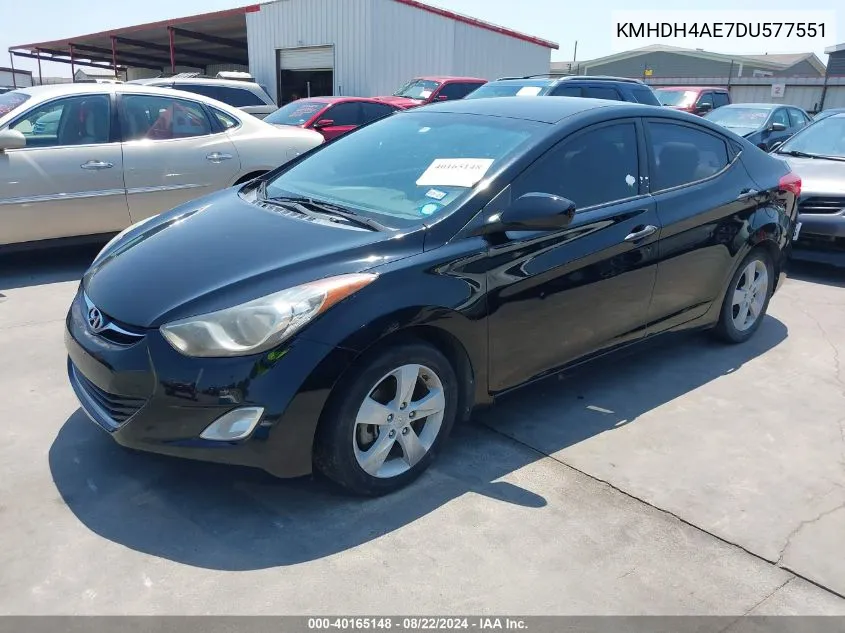 KMHDH4AE7DU577551 2013 Hyundai Elantra Gls