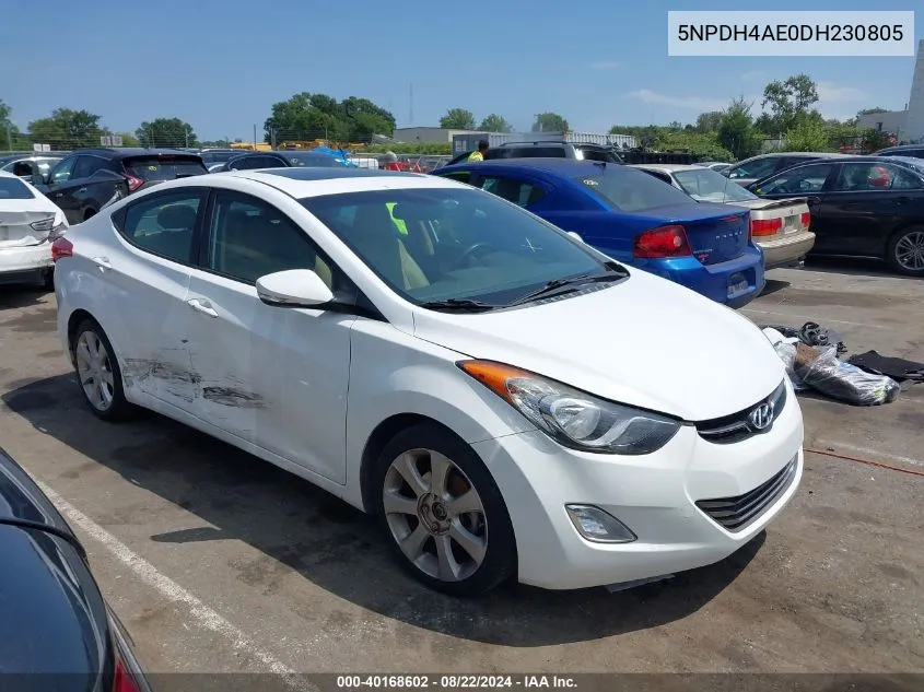 2013 Hyundai Elantra Limited VIN: 5NPDH4AE0DH230805 Lot: 40168602