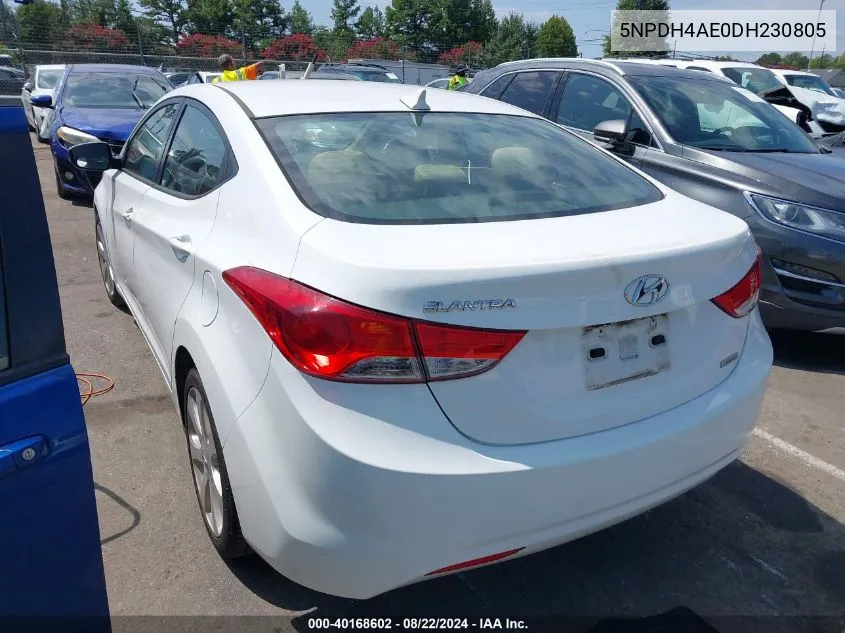 5NPDH4AE0DH230805 2013 Hyundai Elantra Limited