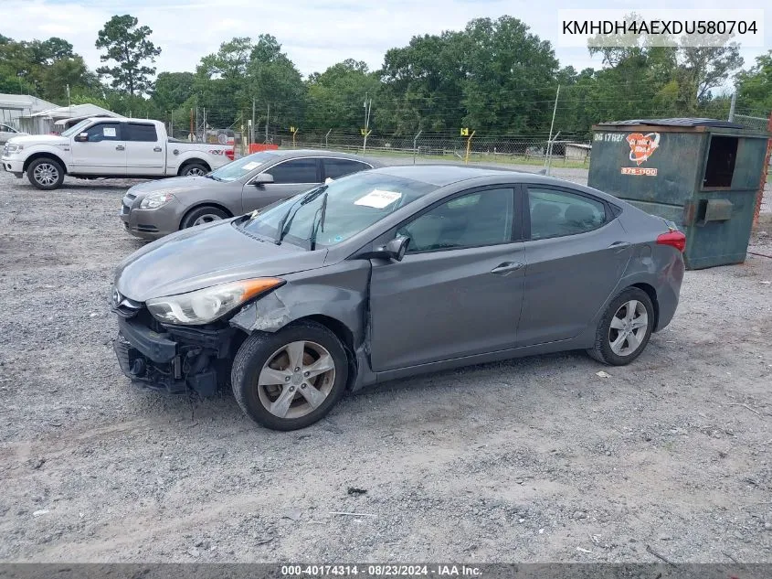 KMHDH4AEXDU580704 2013 Hyundai Elantra Gls