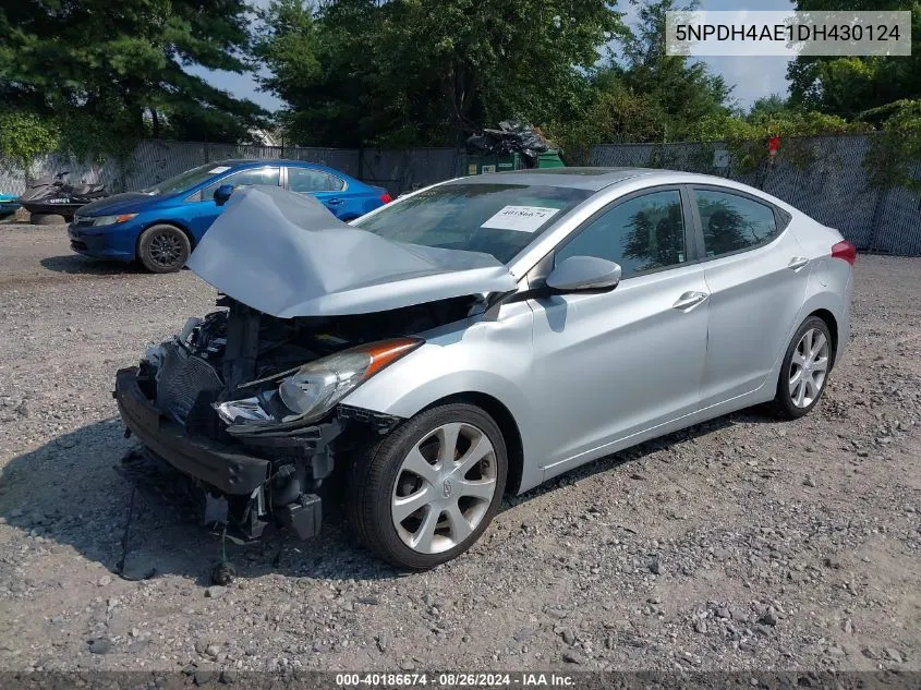 2013 Hyundai Elantra Limited VIN: 5NPDH4AE1DH430124 Lot: 40186674