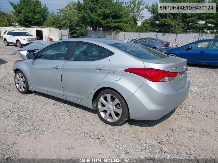 2013 Hyundai Elantra Limited VIN: 5NPDH4AE1DH430124 Lot: 40186674