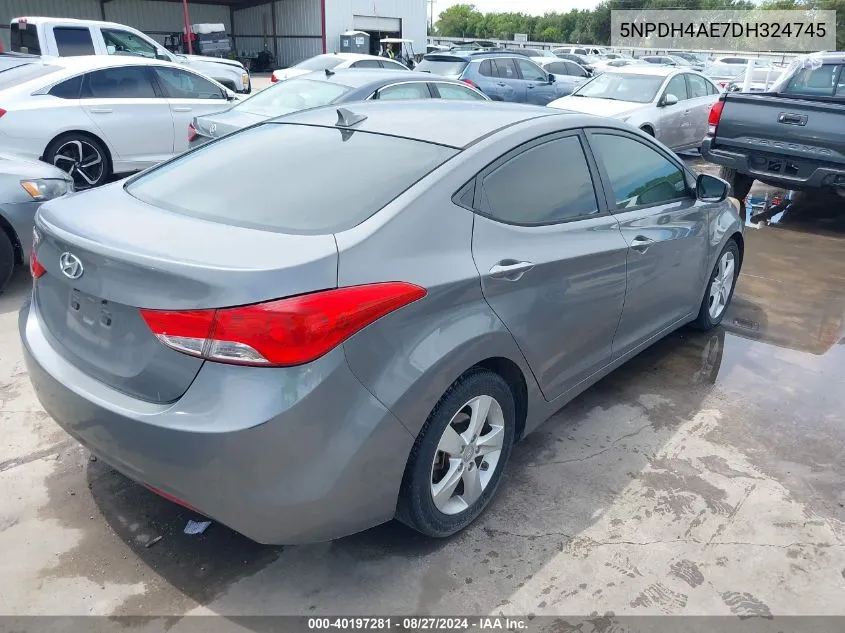 2013 Hyundai Elantra Gls VIN: 5NPDH4AE7DH324745 Lot: 40197281