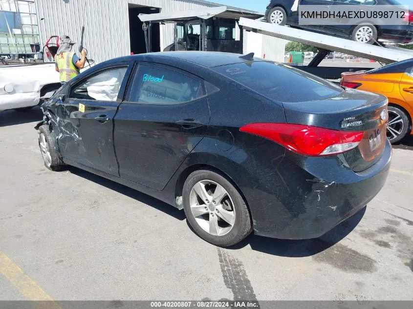 2013 Hyundai Elantra Gls VIN: KMHDH4AEXDU898712 Lot: 40200807