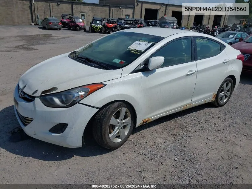 2013 Hyundai Elantra Gls VIN: 5NPDH4AE2DH354560 Lot: 40202752