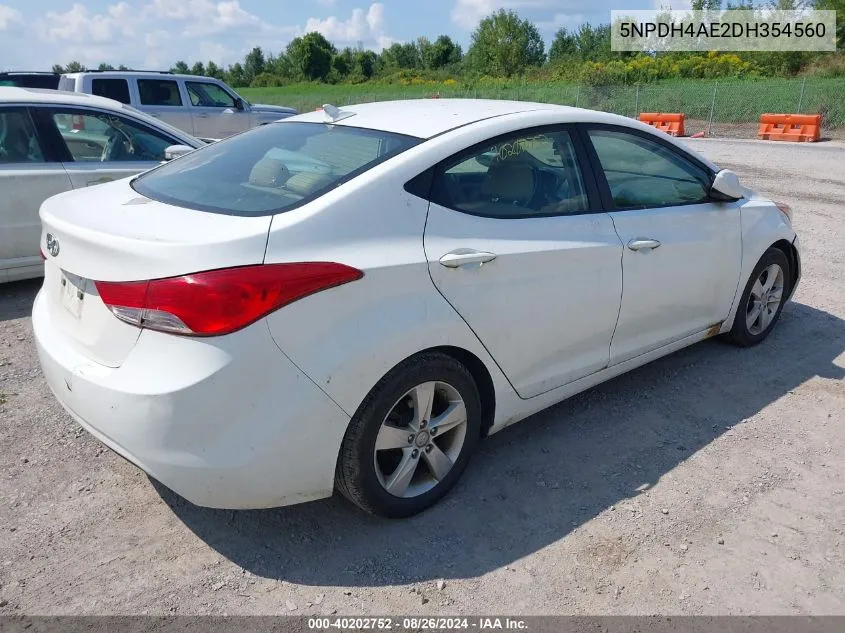 2013 Hyundai Elantra Gls VIN: 5NPDH4AE2DH354560 Lot: 40202752