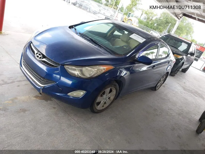 KMHDH4AE1DU711308 2013 Hyundai Elantra Gls